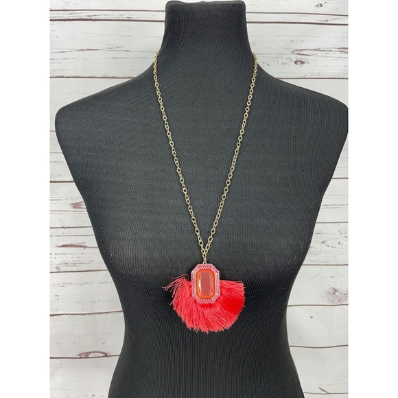 SUGARFIX by Baublebar Strawberry Ice Coral Goldtone Adjustable Chain Emerald Sha - Picture 8 of 8